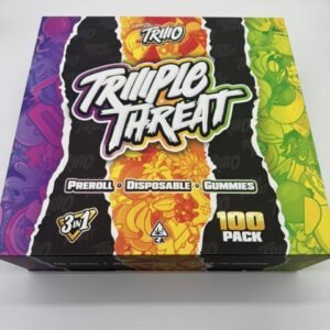 TRIPLE THREAT BY TRIIO DISPOSABLE – 2g live resin + liquid diamonds with Gummies + pre rol